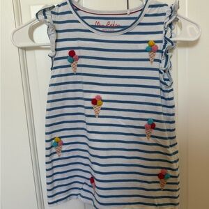 Mini Boden Striped Tank with Ice Cream Design